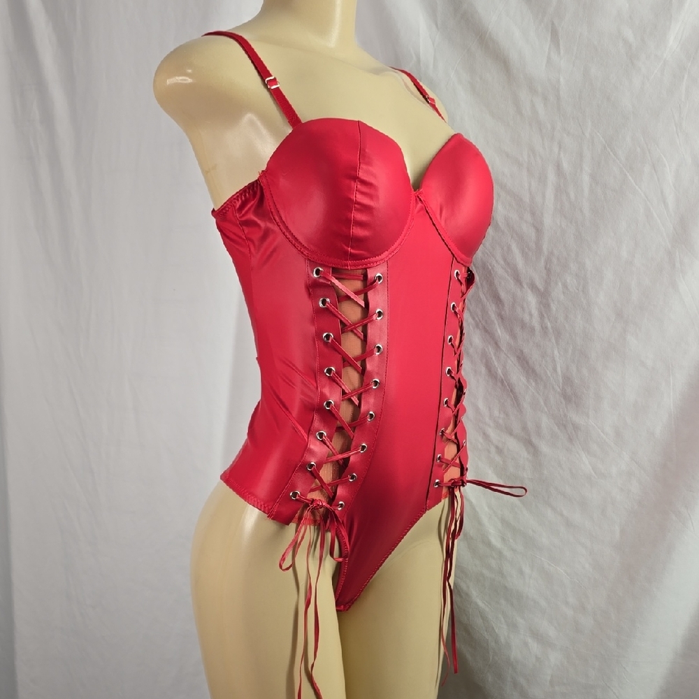 Spirit Vibrant Red Faux Leather Bodysuit